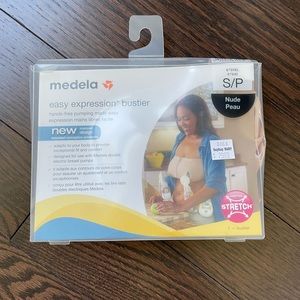 Medela Easy Expression Bustier Hands Free Pumping Bra Nude Size Small